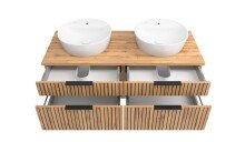 Waschtisch-Set >Nizza< in Wotaneiche, schwarz - 120x200x47cm (BxHxT)