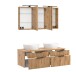 Waschtisch-Set >Nizza< in Wotaneiche, schwarz - 120x200x47cm (BxHxT)