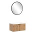 Waschtisch-Set >Nizza< (2-tlg.) in Wotaneiche, schwarz - 80x200x47cm (BxHxT)