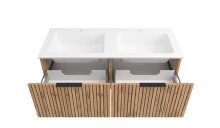 Waschtisch-Set >Nizza< (2-tlg.) in Wotaneiche, schwarz - 120x200x47cm (BxHxT)