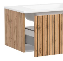 Waschtisch-Set >Nizza< (2-tlg.) in Wotaneiche, schwarz - 120x200x47cm (BxHxT)