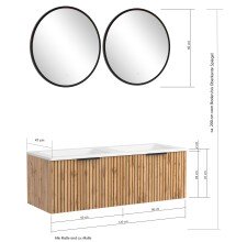 Waschtisch-Set >Nizza< (2-tlg.) in Wotaneiche, schwarz - 120x200x47cm (BxHxT)