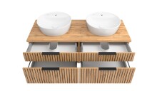 Waschtisch-Set >Nizza< (2-tlg.) in Wotaneiche, schwarz - 120x200x47cm (BxHxT)