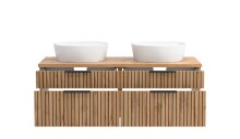 Waschtisch-Set >Nizza< (2-tlg.) in Wotaneiche, schwarz - 120x200x47cm (BxHxT)