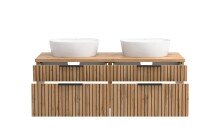 Waschtisch-Set >Nizza< (2-tlg.) in Wotaneiche, schwarz - 120x200x47cm (BxHxT)