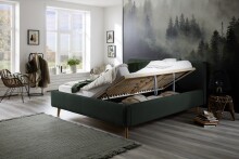 Polsterbett >Mattis mit BK< Liegefläche 180x200 cm, Dunkelgrün, Stellmaß: 201x105x218cm (BxHxT)