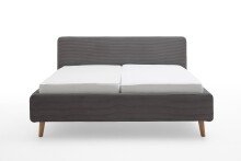 Polsterbett >Mattis mit BK< Liegefläche 180x200 cm, Poso Grau, Stellmaß: 201x105x218cm (BxHxT)