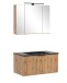 Waschtisch-Set >Nizza< (2-tlg.) in Wotaneiche, schwarz - 80x200x47cm (BxHxT)