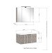Waschtisch-Set >Nizza< (2-tlg.) in Wotaneiche, schwarz - 80x200x47cm (BxHxT)