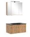 Waschtisch-Set >Nizza< (2-tlg.) in Wotaneiche, schwarz - 80x200x47cm (BxHxT)
