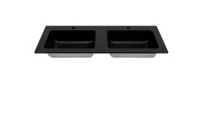 Waschtisch-Set >Nizza< (2-tlg.) in Wotaneiche, schwarz - 120x200x47cm (BxHxT)