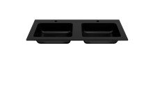 Waschtisch-Set >Nizza< (2-tlg.) in Wotaneiche, schwarz - 120x200x47cm (BxHxT)