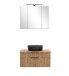 Waschtisch-Set >Nizza< (2-tlg.) in Wotaneiche, schwarz - 80x200x47cm (BxHxT)