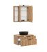 Waschtisch-Set >Nizza< (2-tlg.) in Wotaneiche, schwarz - 80x200x47cm (BxHxT)