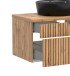 Waschtisch-Set >Nizza< (2-tlg.) in Wotaneiche, schwarz - 80x200x47cm (BxHxT)