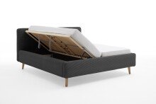 Polsterbett >Mattis mit BK< Liegefläche 180x200 cm, Anthrazit, Stellmaß: 201x105x218cm (BxHxT)