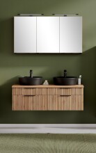 Waschtisch-Set >Nizza< (2-tlg.) in Wotaneiche, schwarz - 120x200x47cm (BxHxT)