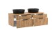 Waschtisch-Set >Nizza< (2-tlg.) in Wotaneiche, schwarz - 120x200x47cm (BxHxT)