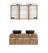 Waschtisch-Set >Nizza< (2-tlg.) in Wotaneiche, schwarz - 120x200x47cm (BxHxT)