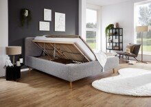 Polsterbett >Mattis mit BK< Liegefläche 160x200 cm, Hevre Grau, Stellmaß: 181x105x218cm (BxHxT)