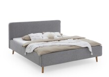 Polsterbett >Mattis mit BK< Liegefläche 160x200 cm, Hevre Grau, Stellmaß: 181x105x218cm (BxHxT)