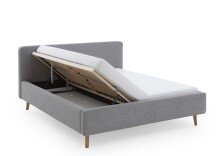 Polsterbett >Mattis mit BK< Liegefläche 180x200 cm, Hevre Grau, Stellmaß: 201x105x218cm (BxHxT)