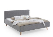 Polsterbett >Mattis mit BK< Liegefläche 180x200 cm, Hevre Grau, Stellmaß: 201x105x218cm (BxHxT)