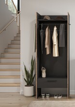 Garderobenschrank >Bueno< in Basalt - 70x189x37cm (BxHxT)
