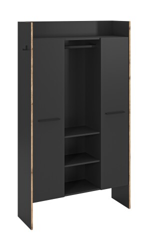 Garderobenschrank >Bueno< in Basalt - 105x189x37cm (BxHxT)