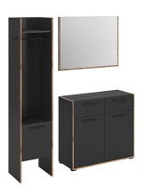 Garderoben-Set >Bueno< in Basalt - 152x189x37cm...