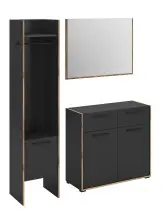 Garderoben-Set >Bueno< in Basalt - 152x189x37cm...