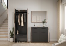 Garderoben-Set >Bueno< in Basalt - 180x189x37cm...