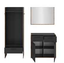 Garderoben-Set >Bueno< in Basalt - 180x189x37cm (BxHxT)