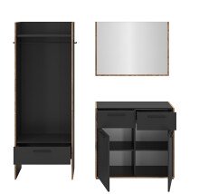 Garderoben-Set >Bueno< in Basalt - 180x189x37cm (BxHxT)