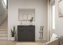 Garderoben-Set >Bueno< in Basalt - 95x189x37cm (BxHxT)