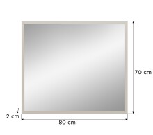 Spiegel >Slide< in Kaschmir / Spiegel - 80x70x2cm (BxHxT)