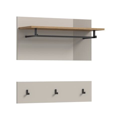 Garderobenpaneel >Slide< in kaschmir - 80x80x28cm (BxHxT)