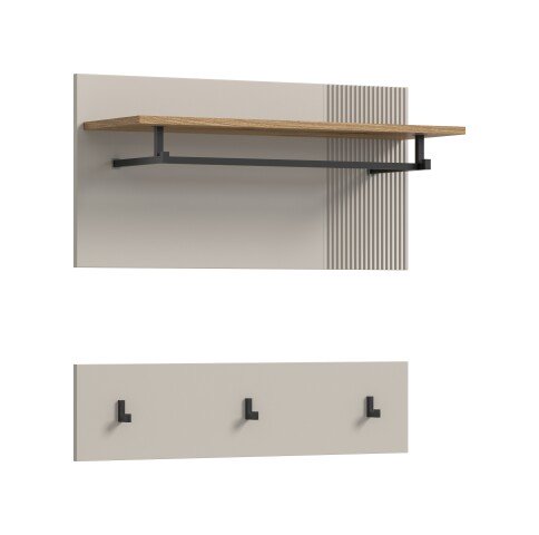 Garderobenpaneel >Slide< in kaschmir - 80x80x28cm (BxHxT)