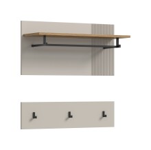 Garderobenpaneel >Slide< in kaschmir - 80x80x28cm...