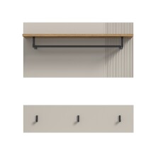 Garderobenpaneel >Slide< in kaschmir - 80x80x28cm (BxHxT)