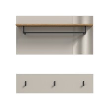 Garderobenpaneel >Slide< in kaschmir - 80x80x28cm (BxHxT)