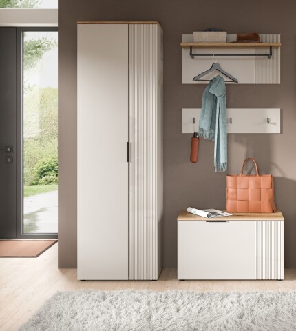 Garderoben-Set >Slide< in Evoke Oak - 155x190x36cm (BxHxT)