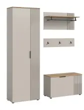 Garderoben-Set >Slide< in Evoke Oak - 155x190x36cm...