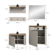 Garderoben-Set >Slide< in Evoke Oak - 175x190x36cm (BxHxT)