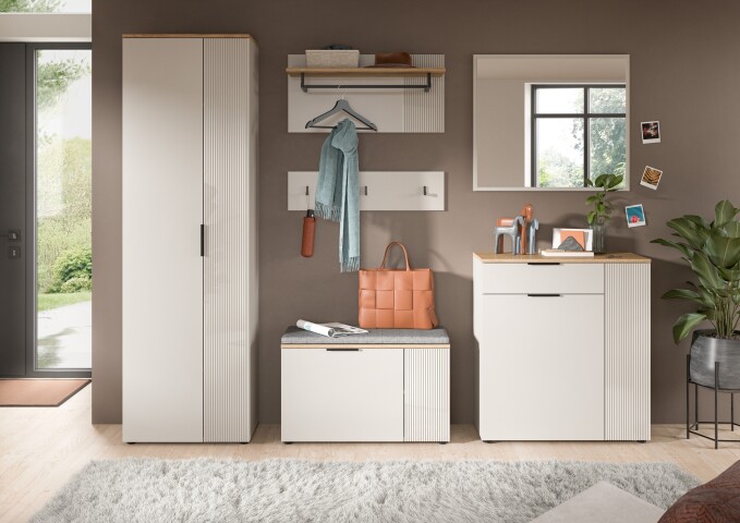Garderoben-Set >Slide< in Evoke Oak - 250x190x36cm (BxHxT)
