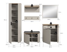Garderoben-Set >Slide< in Evoke Oak - 250x190x36cm (BxHxT)