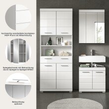 Badezimmer-Set >Scout< in Weiß / Weiß Hochglanz - 149x191x34cm (BxHxT)