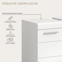 Badezimmer-Set >Scout< in Weiß / Weiß Hochglanz - 149x191x34cm (BxHxT)