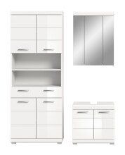 Badezimmer-Set >Scout< in Weiß / Weiß Hochglanz - 149x191x34cm (BxHxT)