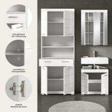 Badezimmer-Set >Scout< in Weiß / Weiß Hochglanz - 149x191x34cm (BxHxT)